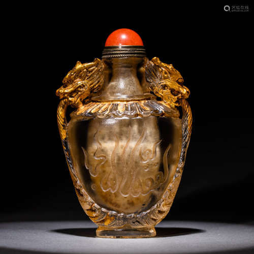 China Qing Dynasty
Glazed gilt snuff bottle