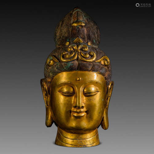 China Ming Dynasty
Gilt bronze Buddha head