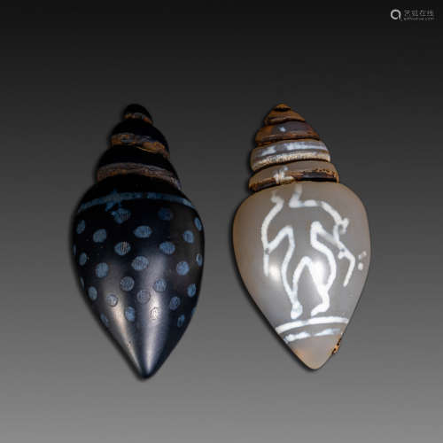 Ancient China  
Conch shape celestial beads