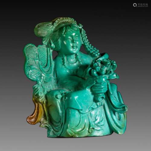 China Qing Dynasty
turquoise fairy statue