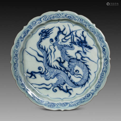 China Yuan Dynasty
Blue and white dragon plate