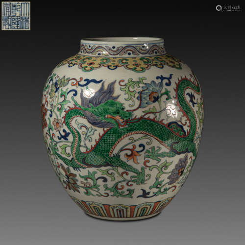China Qing Dynasty
Qianlong inscription, dragon and phoenix ...