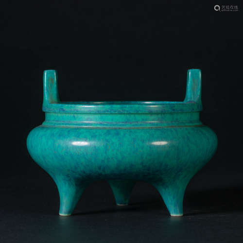 China Qing Dynasty
Furnace Jun Glazed Porcelain Incense Burn...