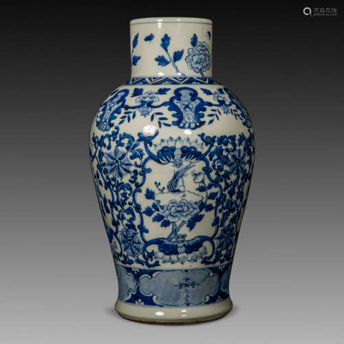 China Qing Dynasty
Kangxi inscription blue and white porcela...