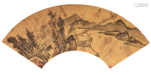 （1514～1595） 周天球 问渡图 纸本水墨 镜芯
