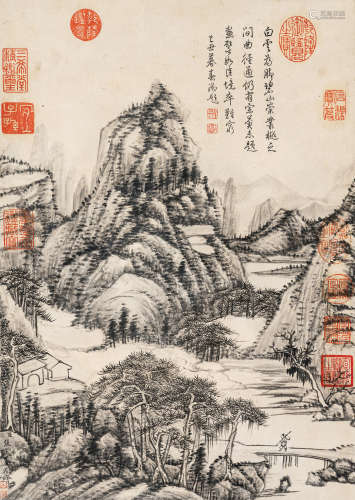 （1686-1756） 张宗苍 碧山丛崇 纸本水墨 镜芯
