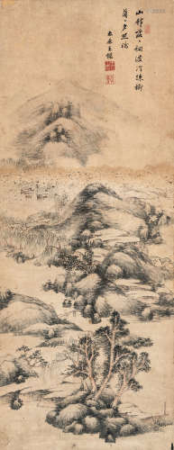 （1598-1677） 王鉴 烟波山居图 纸本水墨 立轴