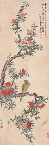 （1720-1772） 钱维城 绿衣传火照梳头 绢本设色 立轴