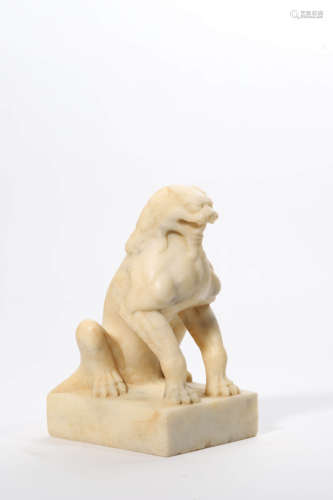 Carved Stone Lion Statue