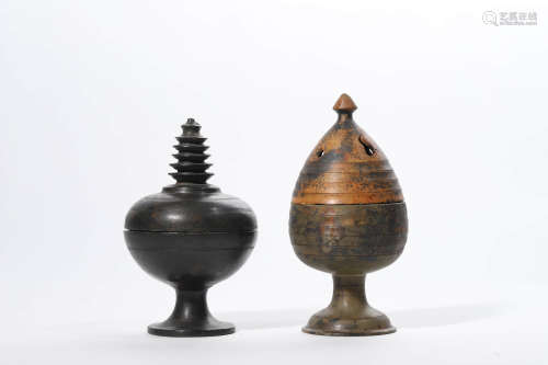 Two Bronze Censers