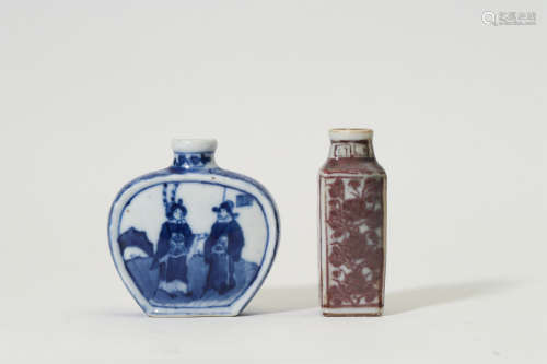 Two Porcelain Snuff Bottles