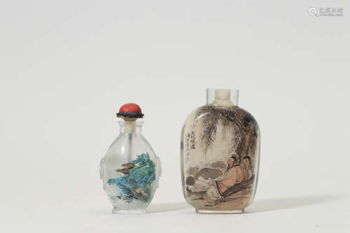 Two Inside Painted Snuff Bottles