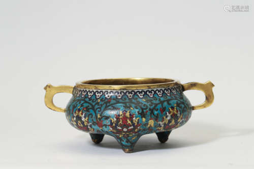 Cloisonne Enamel Tripod Censer