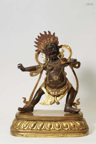 Gilt Bronze Figure of Mahakala