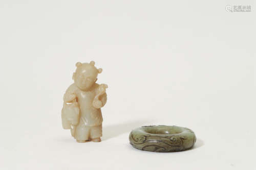 Two Hetian Jade Figural Carvings