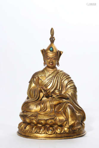 Gilt Bronze Figure of Padmasambhava