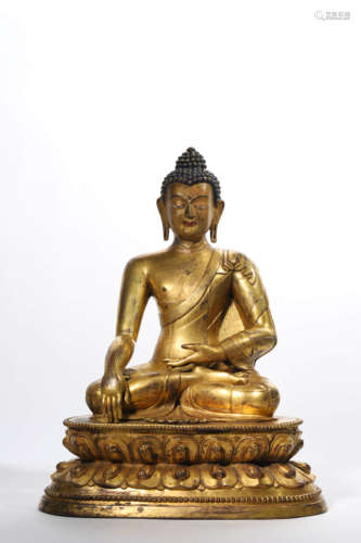 Gilt Bronze Figure of Shakyamuni