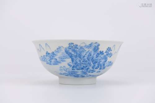 Falangcai Glaze Landscape Bowl