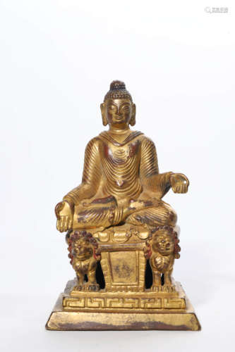 Gilt Bronze Figure of Shakyamuni