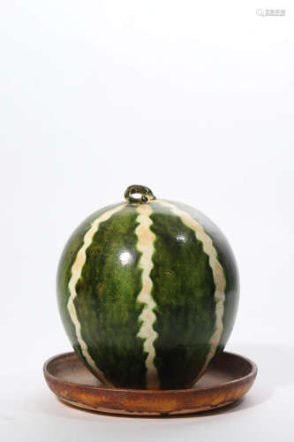 Sancai Glaze Melon Ornament