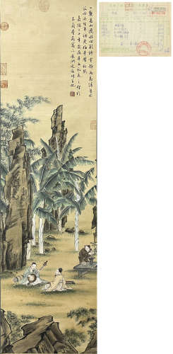 Chinese Figure Silk Painting, Wen Zhengming Mark