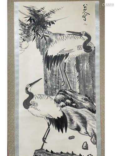 Chinese Flower and Bird Painting On Paper, Zhu Da Mark