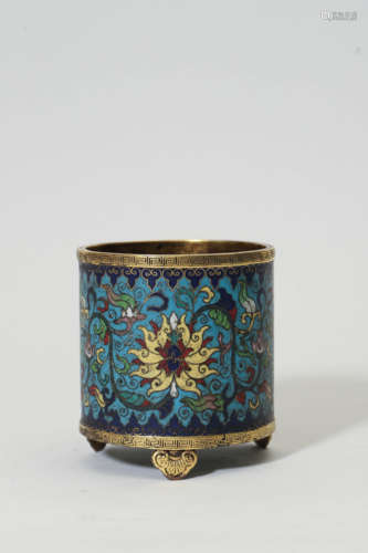 Cloisonne Enamel Lotus Censer