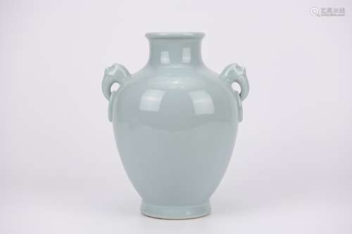 Celadon Glazed Double-Eared Vase