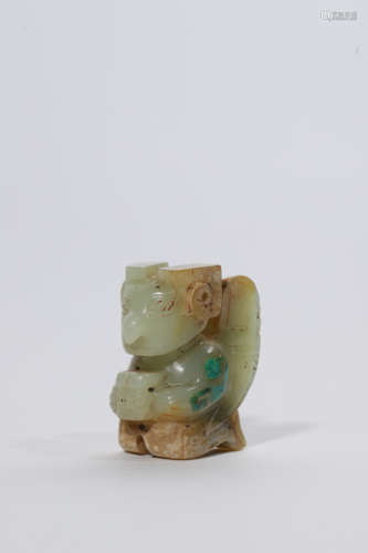 Carved Celadon Jade Figurine