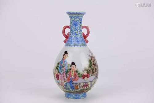 Falangcai Glaze Figure Vase