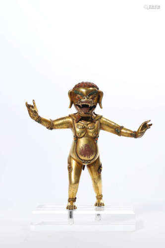 Gilt Bronze Figure of Simhamukha