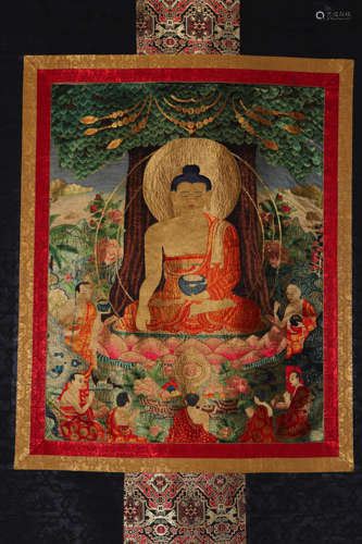 Embroidered Thangka of Shakyamuni