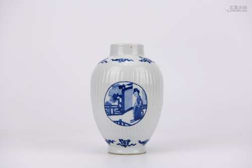 Blue and White Lady Melon-Form Jar