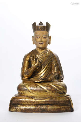 Gilt Bronze Figure of Guru