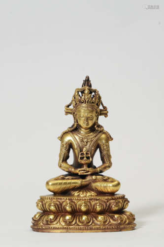 Gilt Bronze Figure of Amitayus