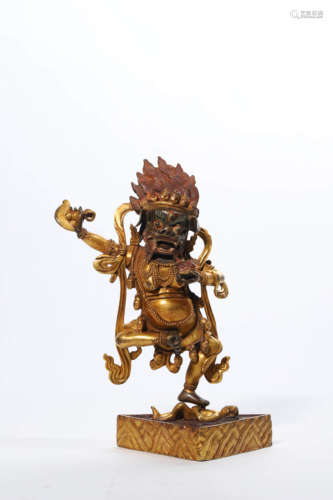 Gilt Bronze Figure of Mahakala