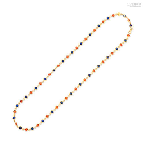 POMELLATO: CORAL AND LAPIS LAZULI LONGCHAIN