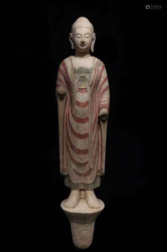 White marble painted Buddha in the Northern Qi Dynasty