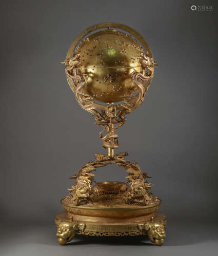 Bronze gilded globe of Qing Dynasty
