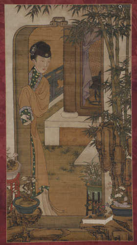 Silk scroll of Lengmei ladies in Qing Dynasty
