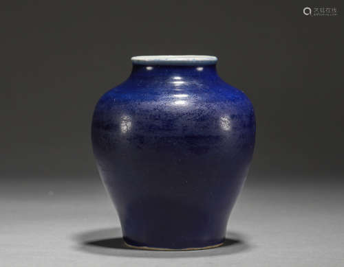 Ji blue glazed pot of Ming Dynasty