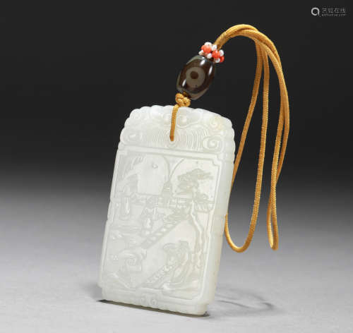 White jade brand of Qing Dynasty