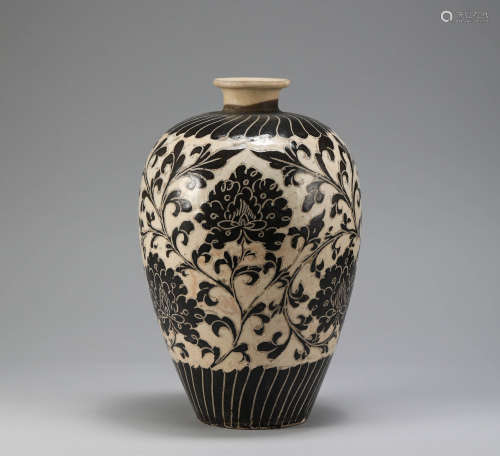 Song Dynasty - Cizhou Kiln Carved Plum Vase