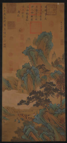 Silk scroll of Zhan Ziqian's spring outing in Sui Dynasty
