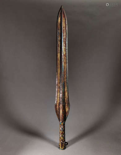 Warring States gold and silver spear
