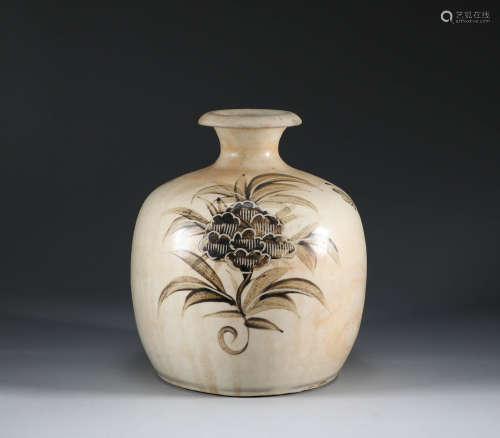 Song Dynasty - White Glazed Carved Vase