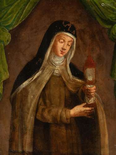 Spanish school of the 17th century. "Saint Clare"....