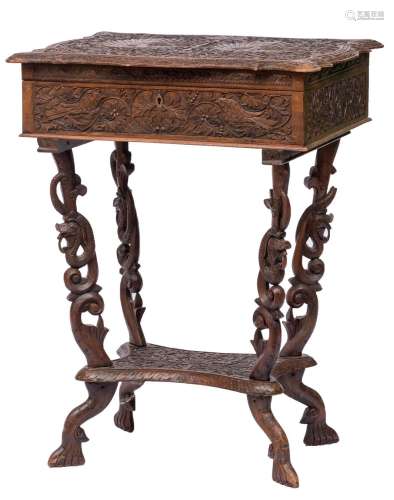Sewing table; Indo-Portuguese work from Goa; 19th century. C...