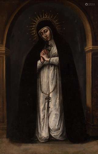 Madrid school; 17th century. "Virgin of the Solitude&qu...