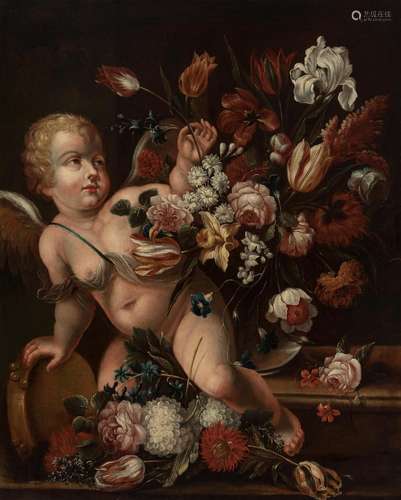 Italian school; early 18th century. "Putti with still l...